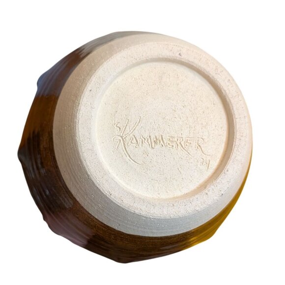 Whiskey Creek Pottery Vase Signed S. Kammerer 1974 Earthy Tone Intricate 3D - Picture 10 of 13